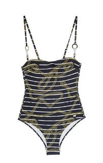 Купальный костюм в полоску с металлическими элементами EA7