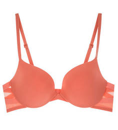 Бюстгальтер кораллового цвета с эффектом пуш-ап Calvin Klein
