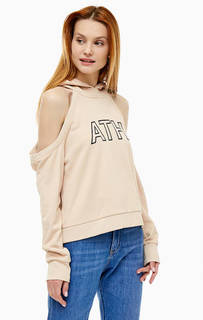 Бежевая толстовка с вырезами на плечах Pinko