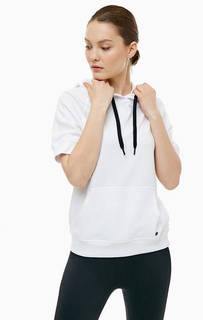 Белая хлопковая толстовка с короткими рукавами Dkny