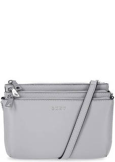 Маленькая кожаная сумка с тремя отделами Dkny