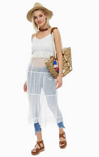 Белое полупрозрачное платье-сарафан Glamorous