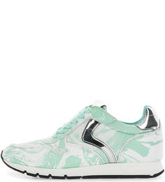 Кожаные кроссовки с текстильными вставками Voile Blanche