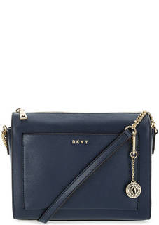 Маленькая кожаная сумка на молнии Dkny