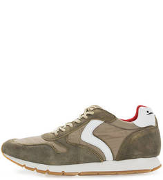 Замшевые кроссовки с текстильными вставками Voile Blanche