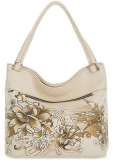 Кожная сумка с принтом Curanni