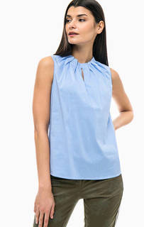 Синий хлопковый топ в полоску Comma