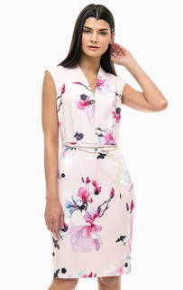 Платье-футляр кораллового цвета без рукавов Comma