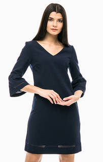 Короткое синее платье с рукавами три четверти S.Oliver