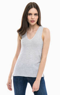 Серебристый топ с треугольным вырезом United Colors of Benetton