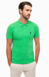 Зеленая футболка поло из хлопка U.S. Polo Assn.