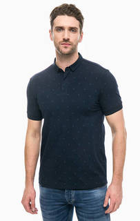 Синяя хлопковая футболка поло Armani Exchange