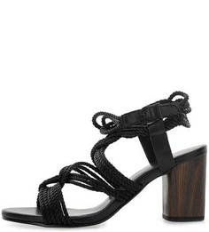 Текстильные босоножки на устойчивом каблуке Vagabond