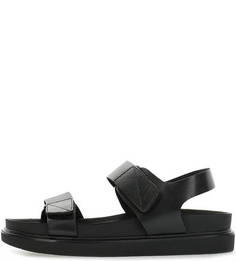 Черные кожаные сандалии на липучках Vagabond