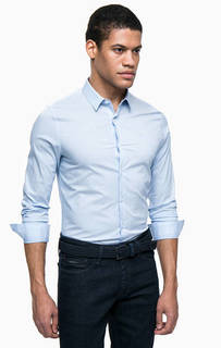 Синяя хлопковая рубашка Calvin Klein Jeans
