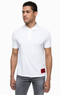 Хлопковая футболка поло с нашивкой Calvin Klein Jeans