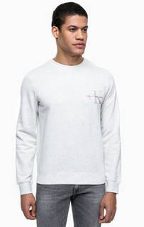 Хлопковый свитшот серого цвета Calvin Klein Jeans