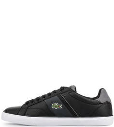 Черные кожаные кеды Lacoste