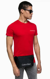 Красная футболка с логотипом бренда Calvin Klein Jeans