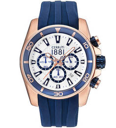 Часы-хронограф с синим ремешком Cerruti 1881