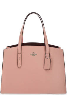 Розовая сумка из натуральной кожи Coach