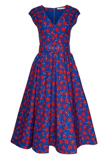 Хлопковое платье с цветами Alice + Olivia