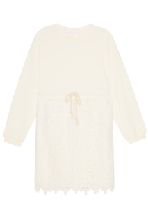 Хлопковое платье с вышитой юбкой See By Chloé