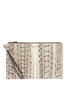 Серый клатч из кожи змеи Wristlets Michael Kors