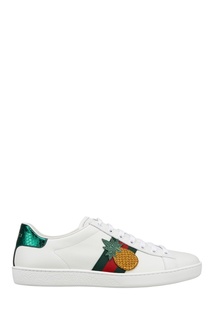 Кожаные кеды с ананасом Gucci