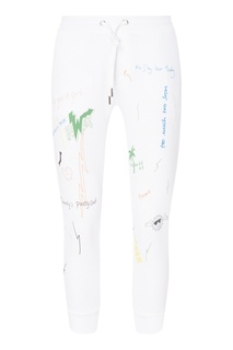 Белые брюки-джоггеры с принтом Zoe Karssen