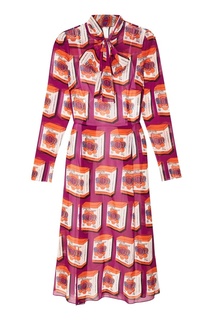 Шелковое платье-миди с принтом Dolce & Gabbana