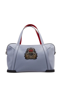 Голубая сумка из кожи Bagdamon Duffle Christian Louboutin