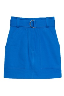 Короткая синяя юбка с поясом Sandro