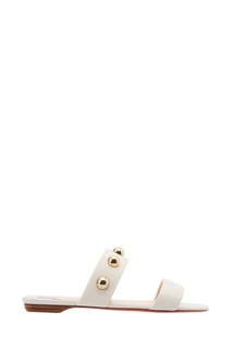 Белые кожаные сандалии Simple Bille Flat Christian Louboutin