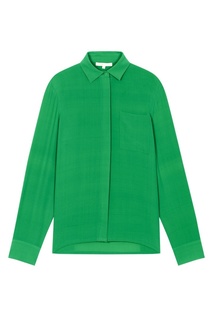 Зеленая шелковая блузка Maje