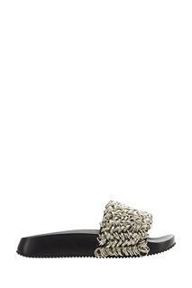 Черные сандалии с серебристыми нашивками Premiata