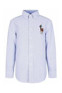 Рубашка в полоску с цветной вышивкой Ralph Lauren Children