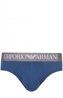 Хлопковые брифы с широкой резинкой Emporio Armani