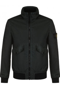 Бомбер на молнии с капюшоном Stone Island