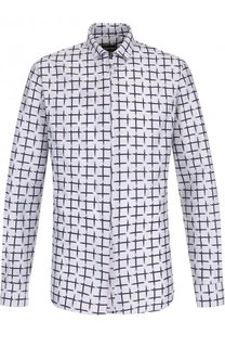 Рубашка на молнии из смеси хлопка и шелка Giorgio Armani