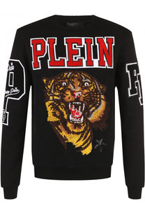 Хлопковый свитшот с аппликацией Philipp Plein
