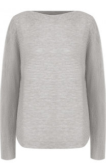 Однотонный пуловер фактурной вязки из смеси шерсти и кашемира Windsor