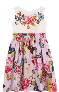 Хлопковое платье с принтом Dolce &amp; Gabbana