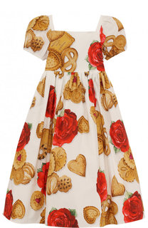 Хлопковое платье с принтом Dolce &amp; Gabbana