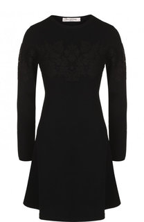 Приталенное мини-платье с кружевной отделкой Valentino