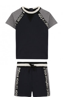 Хлопковый комплект из футболки и шорт Dolce &amp; Gabbana