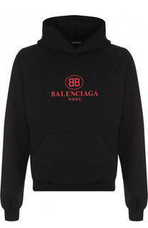 Хлопковое худи с логотипом бренда Balenciaga