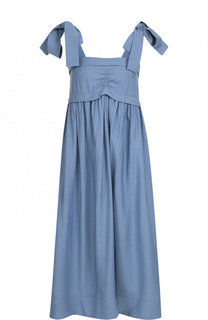 Однотонное платье-миди с бантами See by Chloé