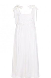 Однотонное платье-миди с бантами See by Chloé