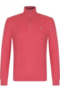 Хлопковый джемпер с воротником на молнии Polo Ralph Lauren